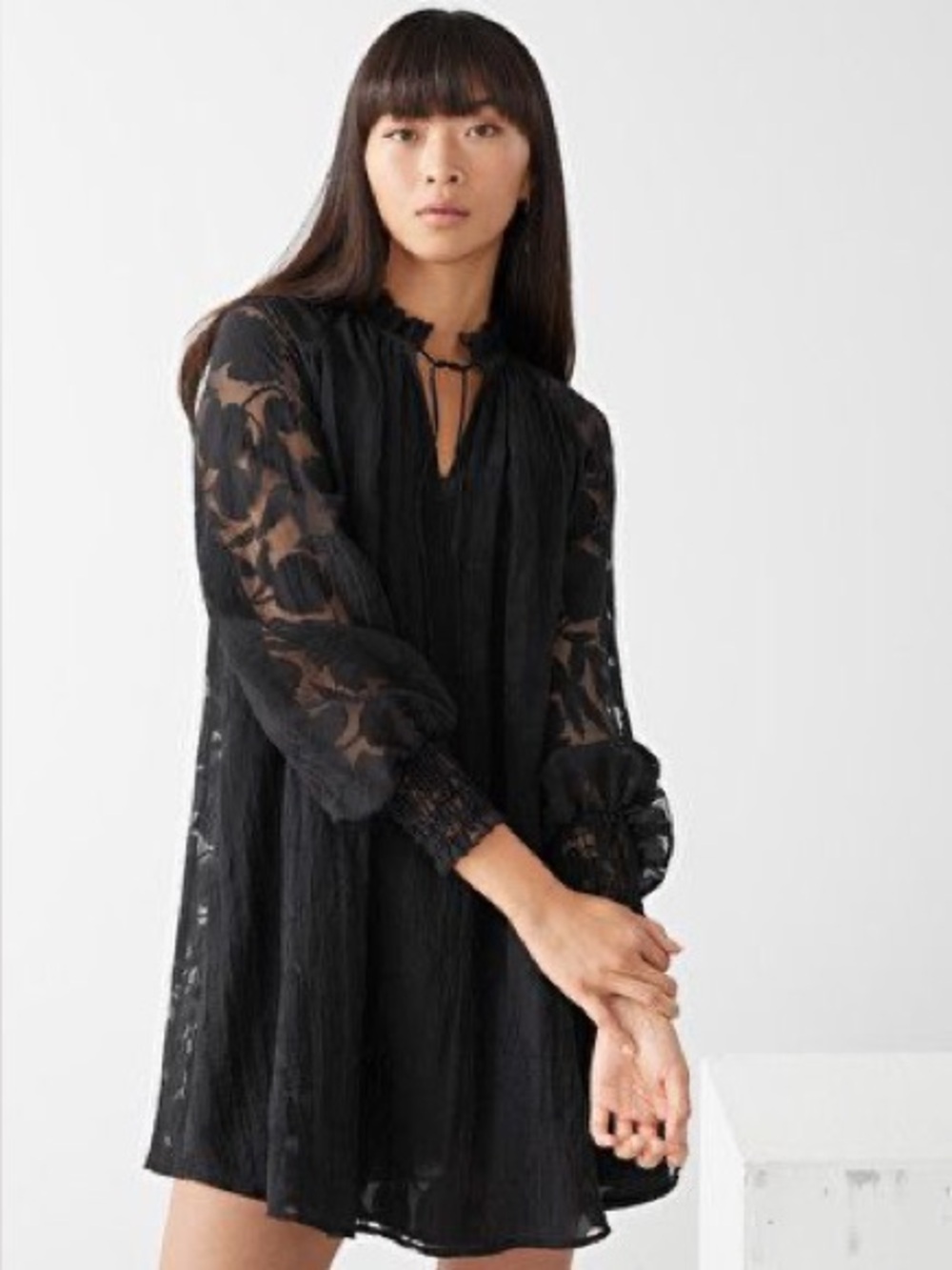 & Other Stories Relaxed A-Line Balloon Sleeve Mini Dress 8